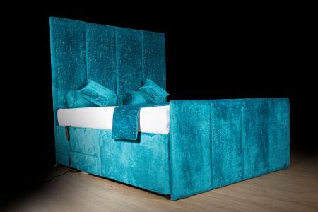 Luxury velvet queen beds with electric adjustable remote